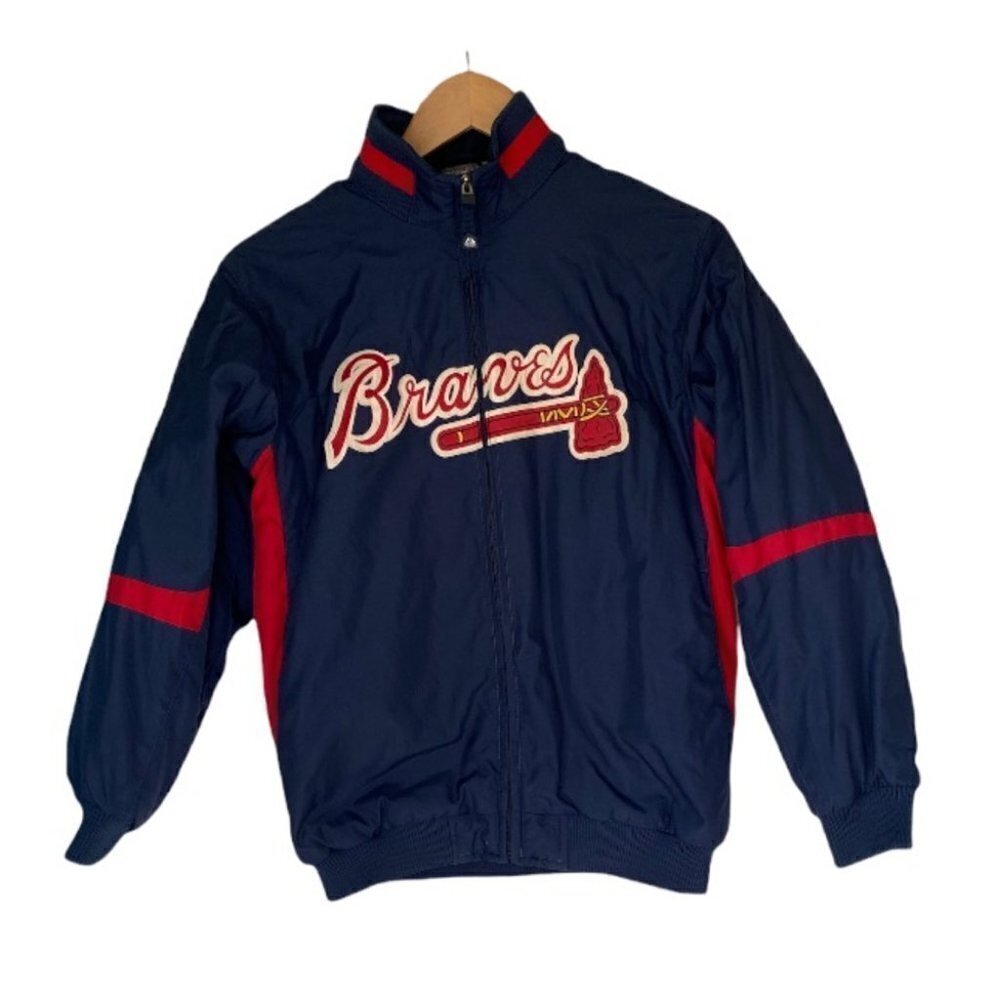ATLANTA Braves Youth Large Jacket Majestic Brand